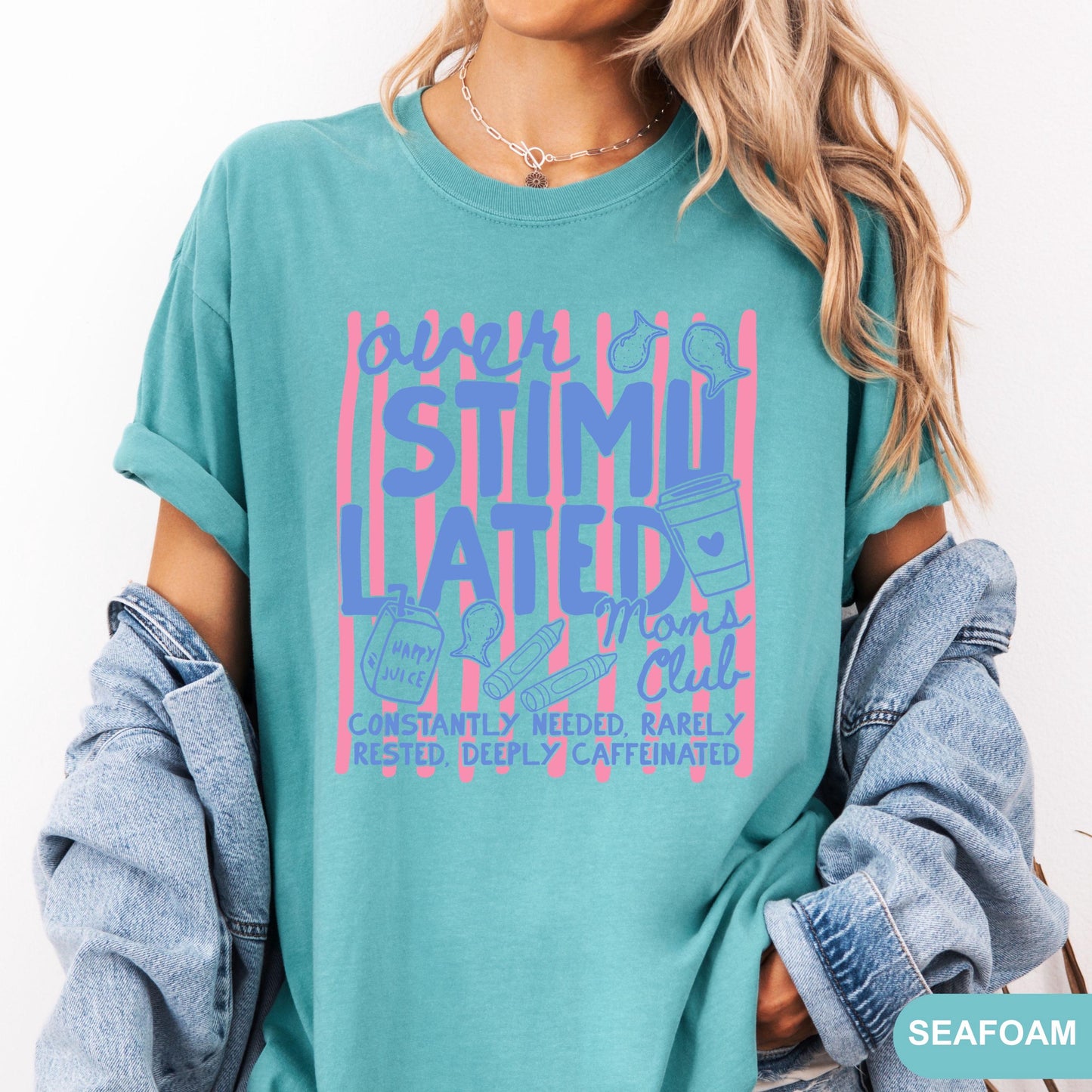 Comfort Colors Overstimulated Moms Club Shirt, Retro Mom Shirt, Funny Mom Life Shirt, Mothers Day Gift, Tired Moms Club Shirt, Gift for Mom