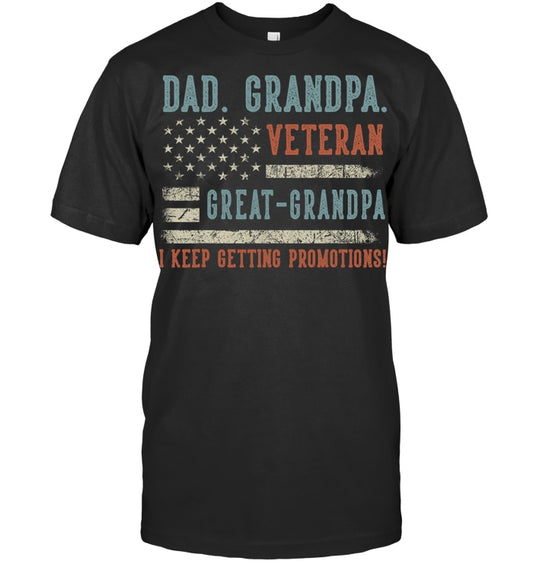 Mens Fathers Day Dad Grandpa Veteran Great Grandpa From Grandkids Veteran T Shirt
