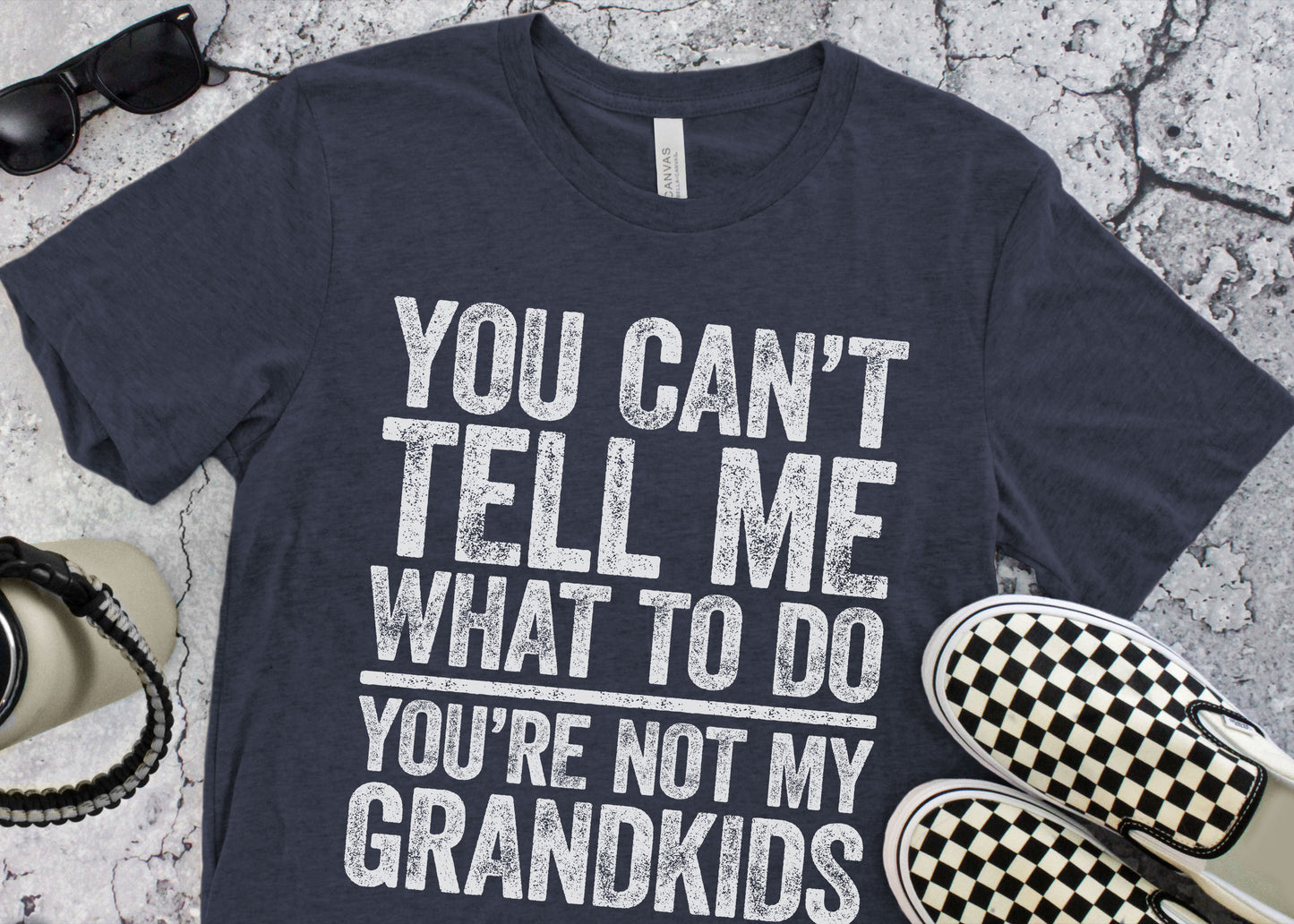 You Cant Tell Me What To Do Youre Not My Grandkids T Shirt | Funny Mens Best Papa Tee | Grandpa Gift