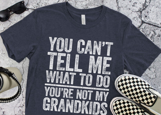 You Cant Tell Me What To Do Youre Not My Grandkids T Shirt | Funny Mens Best Papa Tee | Grandpa Gift