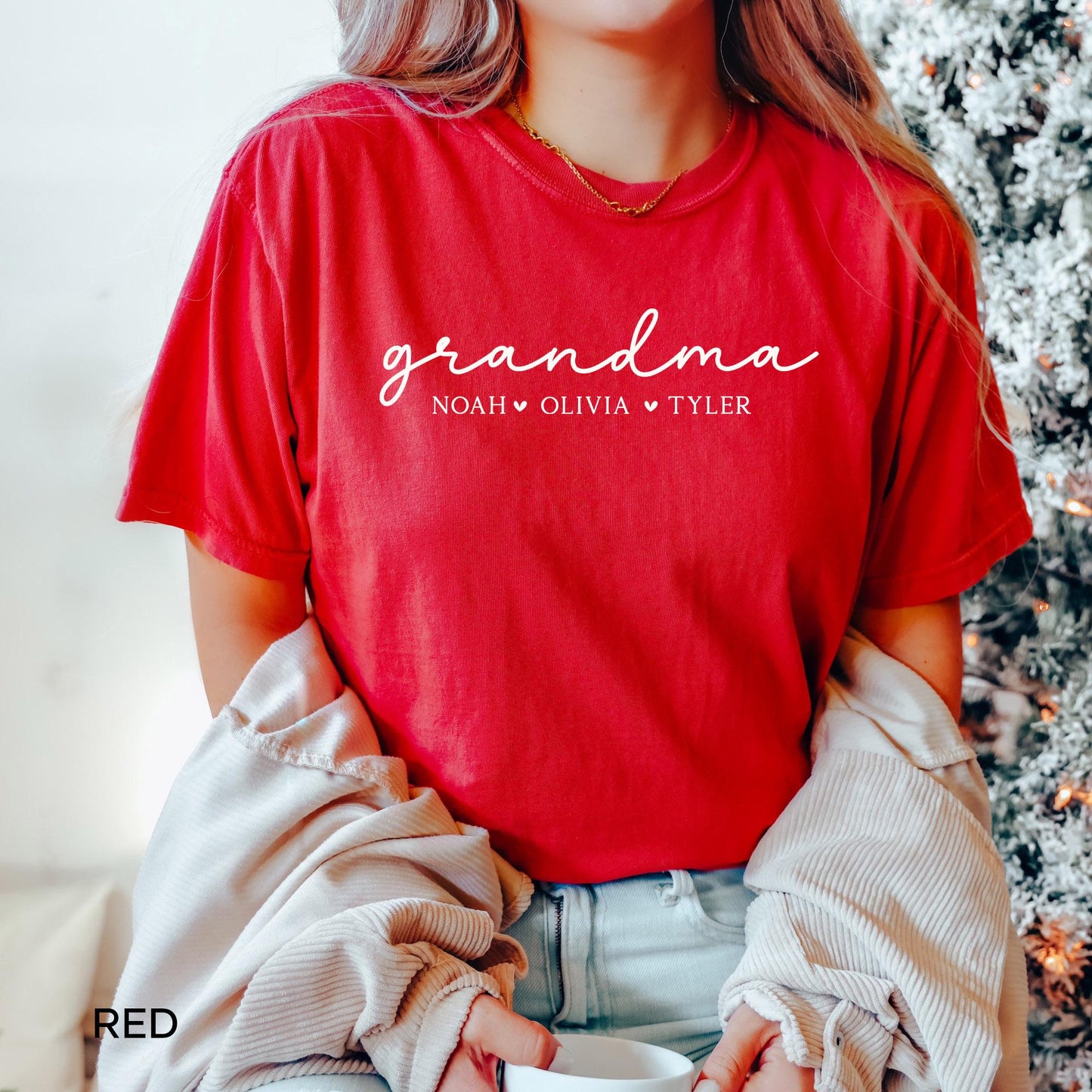 Comfort Colors® Personalized Grandma Shirt With Grandkids Names, Custom Grandma T-Shirt, Mothers Day Gift For Grandma Gifts, Grandma Tee