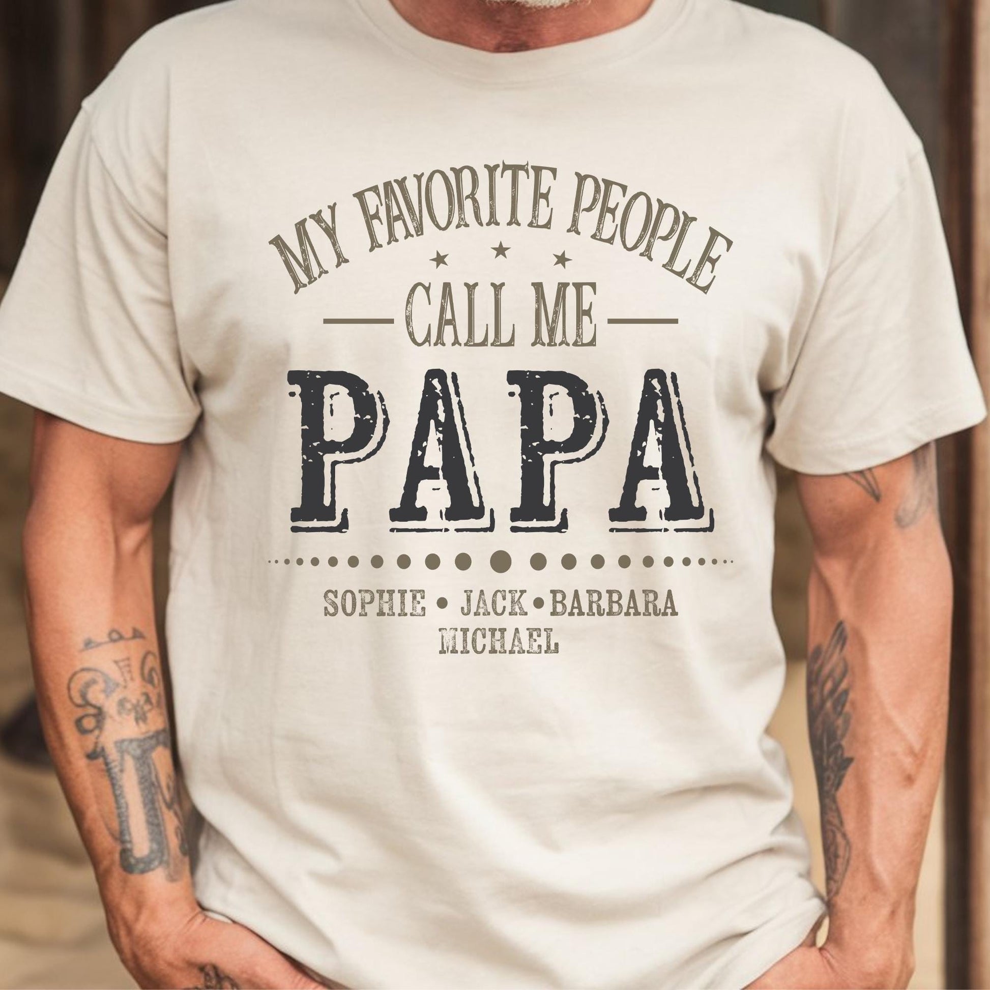My Favorite People Call Me Papa Shirt, Custom Dad Sweatshirt Kids Name, Father's Day Tee