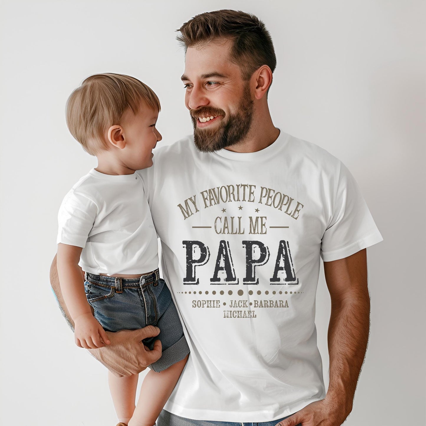 My Favorite People Call Me Papa Shirt, Custom Dad Sweatshirt Kids Name, Father's Day Tee