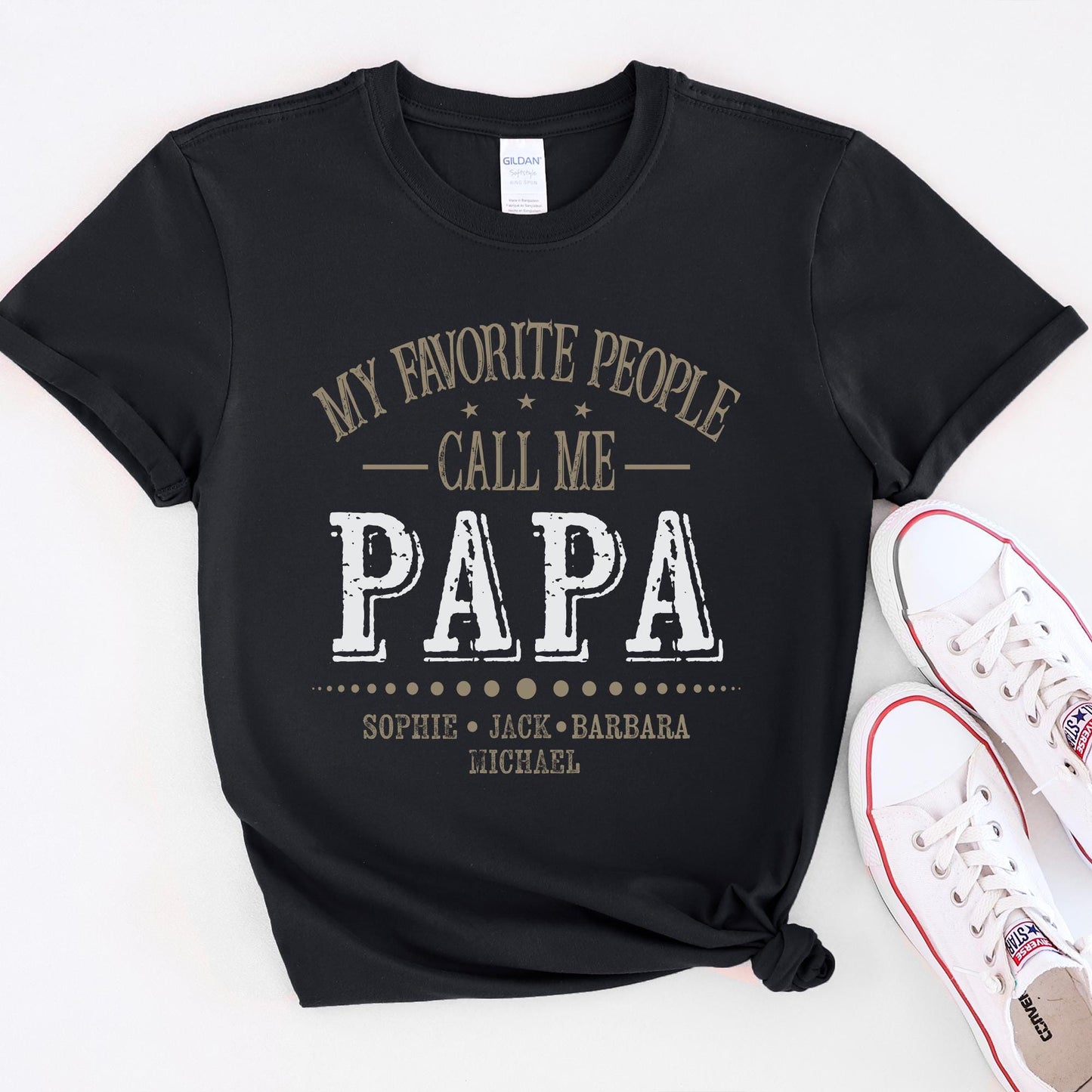 My Favorite People Call Me Papa Shirt, Custom Dad Sweatshirt Kids Name, Father's Day Tee