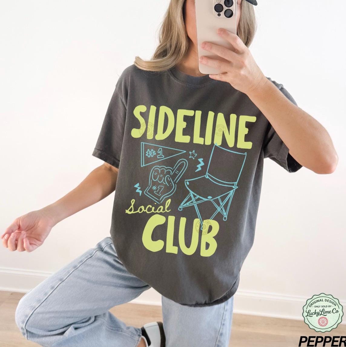Sideline Social Club Shirt, Baseball Mom Shirt, Game Day Shirt, Sports Mama Tshirt, Soccer Mom Tee, Softball Mom, Football Season, Gameday