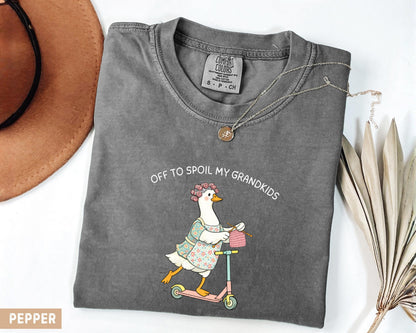 Comfort Colors® Off to spoil my grandkids Shirt, funny grandma shirts, Silly Goose Shirt, Funny Goose Tee, mother grandma gift