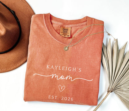 New Mom personalized shirt, Mom to be shirt for new mom Mothers day shirt for Mom t-shirt Custom Mother shirt Mom est. year shirt mom gift