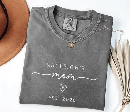 New Mom personalized shirt, Mom to be shirt for new mom Mothers day shirt for Mom t-shirt Custom Mother shirt Mom est. year shirt mom gift