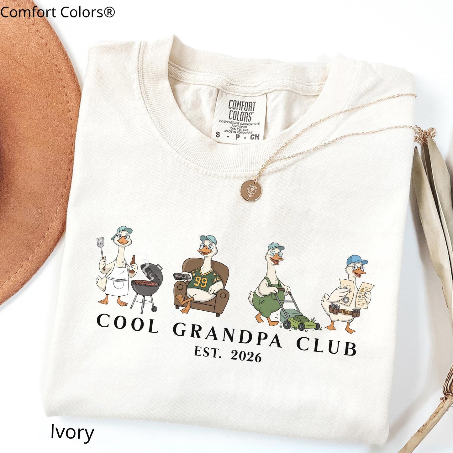 Comfort Colors Grandpa Shirt | Personalized Funny Goose Club Tee | Pregnancy Announcement Grandfather Gift
