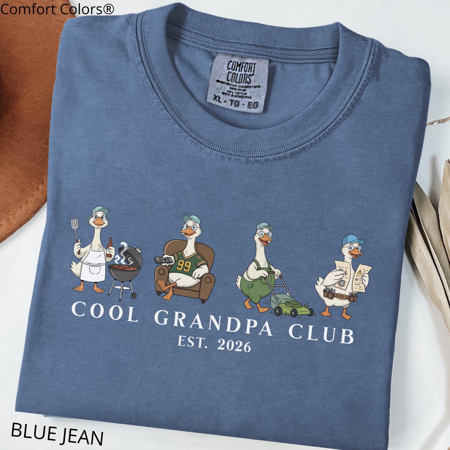 Comfort Colors Grandpa Shirt | Personalized Funny Goose Club Tee | Pregnancy Announcement Grandfather Gift