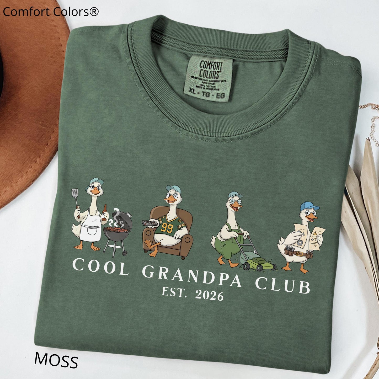 Comfort Colors Grandpa Shirt | Personalized Funny Goose Club Tee | Pregnancy Announcement Grandfather Gift