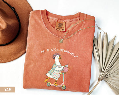 Comfort Colors® Off to spoil my grandkids Shirt, funny grandma shirts, Silly Goose Shirt, Funny Goose Tee, mother grandma gift