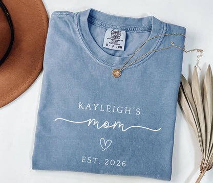 New Mom personalized shirt, Mom to be shirt for new mom Mothers day shirt for Mom t-shirt Custom Mother shirt Mom est. year shirt mom gift