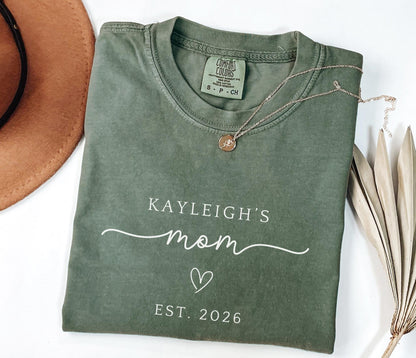 New Mom personalized shirt, Mom to be shirt for new mom Mothers day shirt for Mom t-shirt Custom Mother shirt Mom est. year shirt mom gift