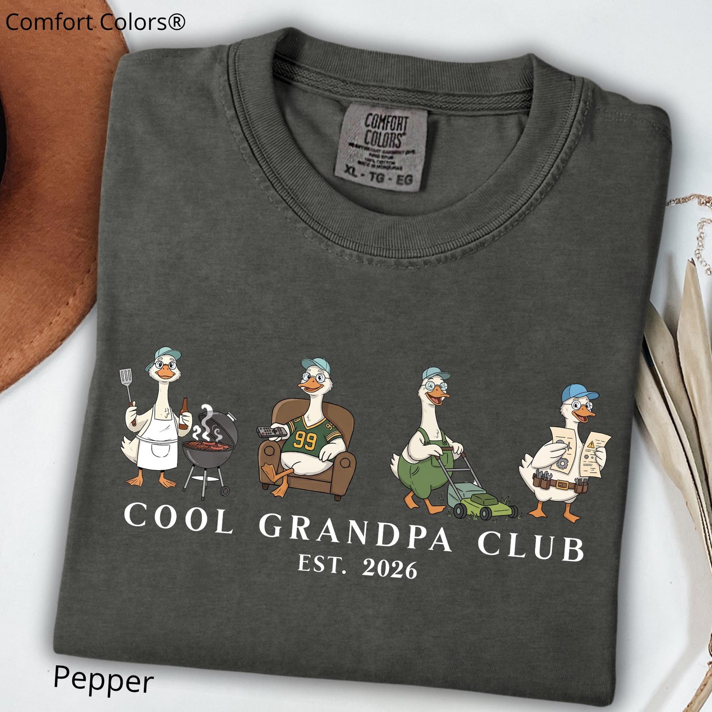 Comfort Colors Grandpa Shirt | Personalized Funny Goose Club Tee | Pregnancy Announcement Grandfather Gift