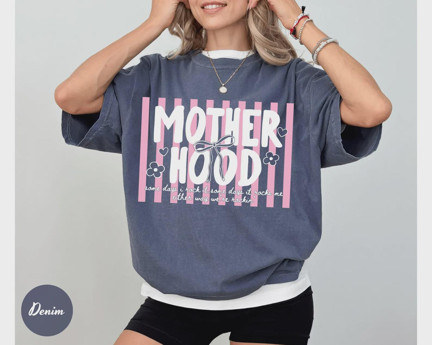 Comfort Colors®Retro Motherhood Shirt, Trendy Mama Shirt, Mom Life Tee, Oversized Graphic Mom T-Shirt, Cool Mom Club Shirt, Mothers Day Gift