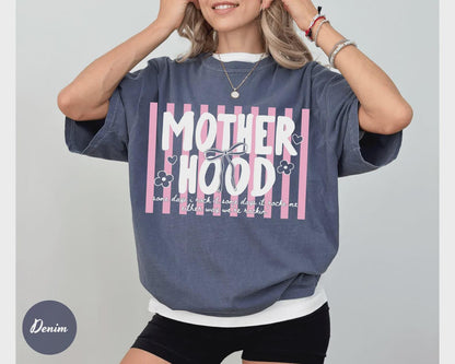 Comfort Colors®Retro Motherhood Shirt, Trendy Mama Shirt, Mom Life Tee, Oversized Graphic Mom T-Shirt, Cool Mom Club Shirt, Mothers Day Gift