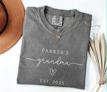 Custom Grandma Shirt Personalized New Grandma shirt Grandma Comfort Colors Shirt for Grandma est shirt Grandmother Gift for Grandma Gift