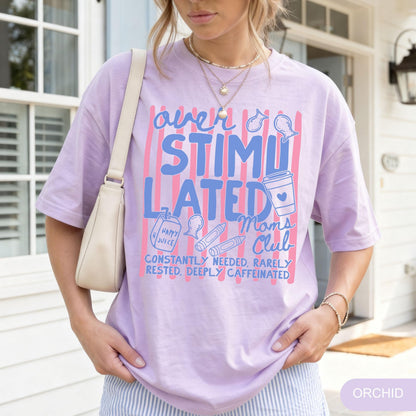 Comfort Colors Overstimulated Moms Club Shirt, Retro Mom Shirt, Funny Mom Life Shirt, Mothers Day Gift, Tired Moms Club Shirt, Gift for Mom