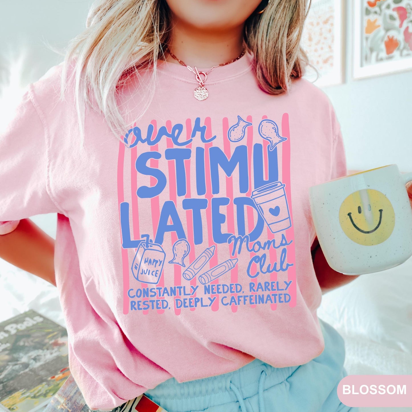 Comfort Colors Overstimulated Moms Club Shirt, Retro Mom Shirt, Funny Mom Life Shirt, Mothers Day Gift, Tired Moms Club Shirt, Gift for Mom