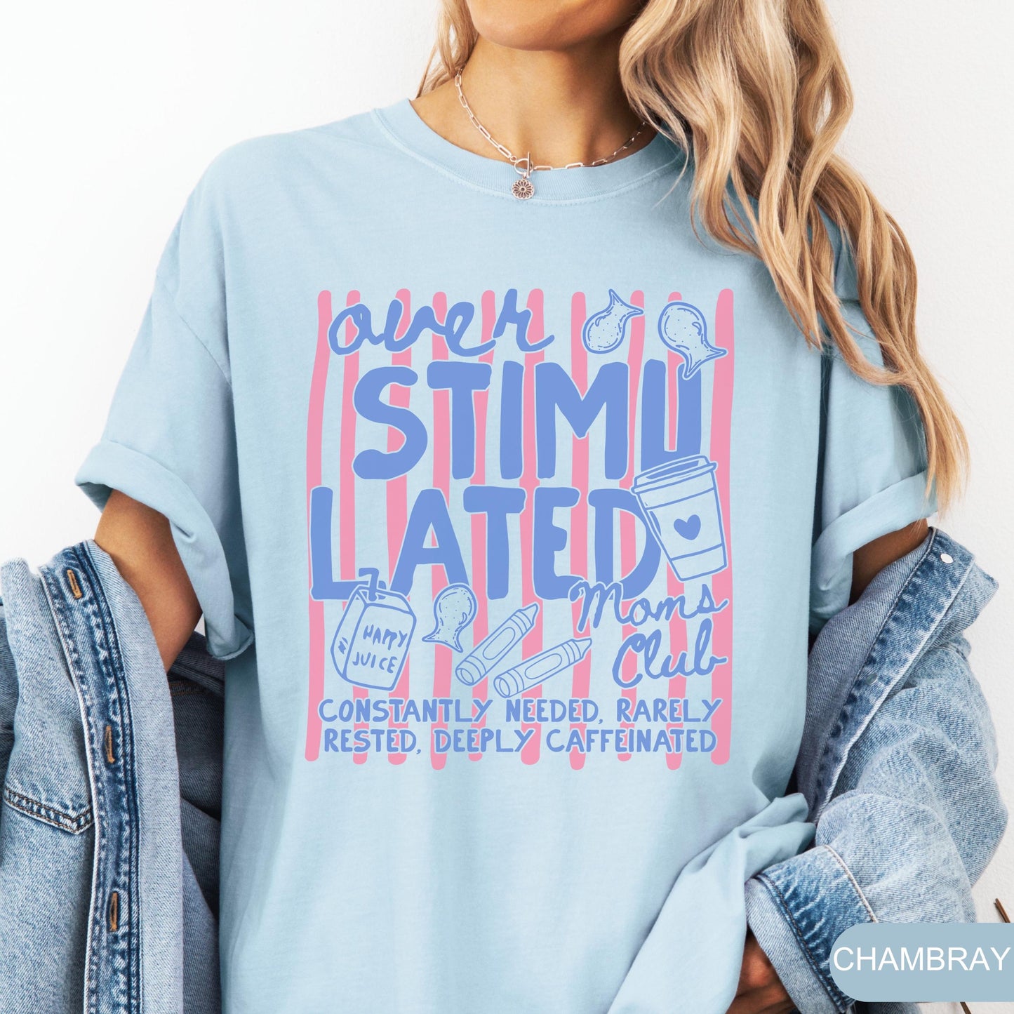 Comfort Colors Overstimulated Moms Club Shirt, Retro Mom Shirt, Funny Mom Life Shirt, Mothers Day Gift, Tired Moms Club Shirt, Gift for Mom