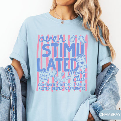 Comfort Colors Overstimulated Moms Club Shirt, Retro Mom Shirt, Funny Mom Life Shirt, Mothers Day Gift, Tired Moms Club Shirt, Gift for Mom