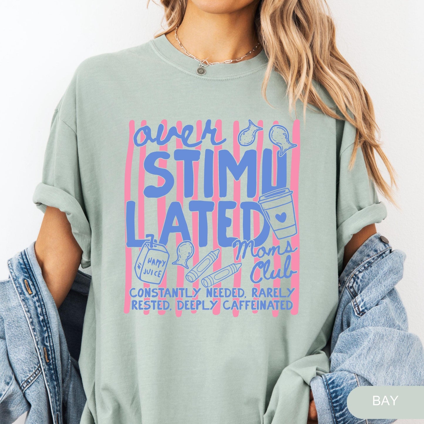 Comfort Colors Overstimulated Moms Club Shirt, Retro Mom Shirt, Funny Mom Life Shirt, Mothers Day Gift, Tired Moms Club Shirt, Gift for Mom
