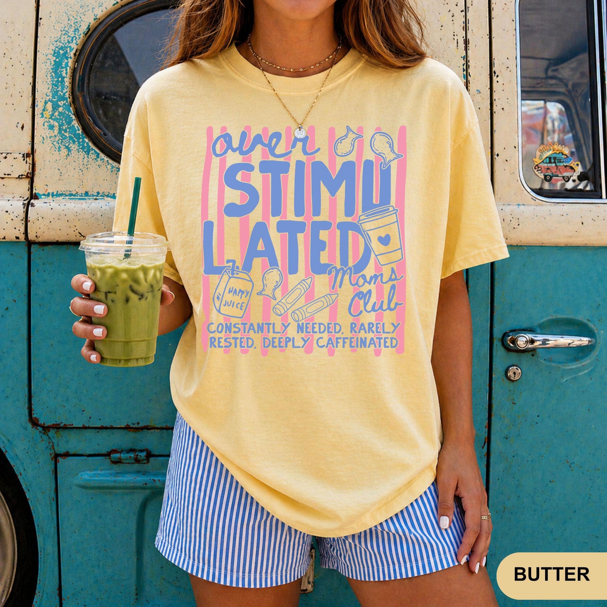 Comfort Colors Overstimulated Moms Club Shirt, Retro Mom Shirt, Funny Mom Life Shirt, Mothers Day Gift, Tired Moms Club Shirt, Gift for Mom