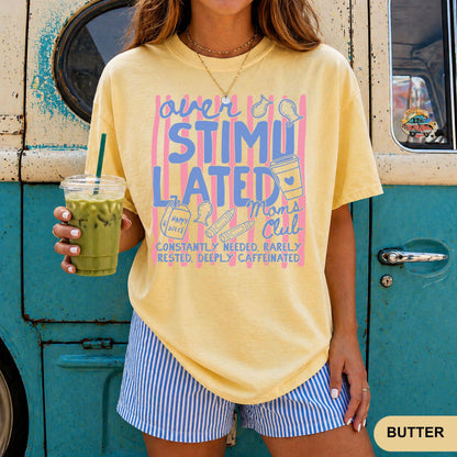 Comfort Colors Overstimulated Moms Club Shirt, Retro Mom Shirt, Funny Mom Life Shirt, Mothers Day Gift, Tired Moms Club Shirt, Gift for Mom
