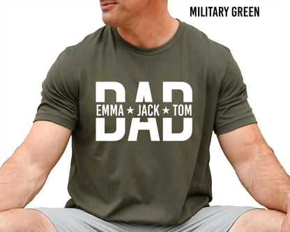 Custom Dad Shirt With Kids Names, Dad T-Shirt, Personalized Dad Shirt, Father's Day Shirt, New Dad Shirt, Daddy Shirt, Birthday Gift Dad Tee
