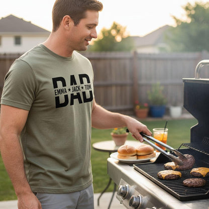 Custom Dad Shirt With Kids Names, Dad T-Shirt, Personalized Dad Shirt, Father's Day Shirt, New Dad Shirt, Daddy Shirt, Birthday Gift Dad Tee